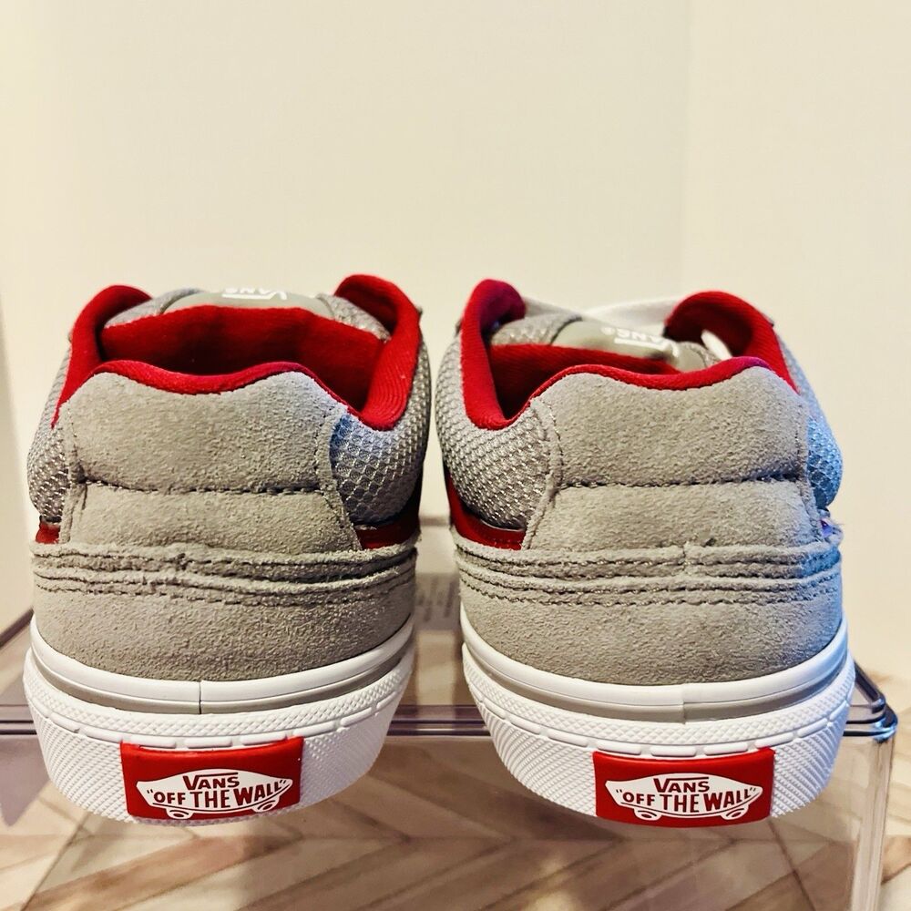 VANS Caldrone Suede Mesh Charcoal Red Sneakers Youth 6 Classic Stylish Shoes - Picture 5 of 7